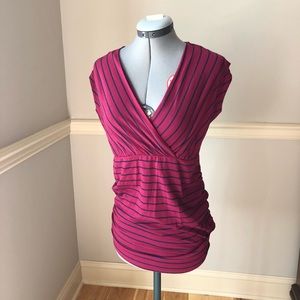 Red and Navy Maternity top